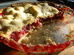 half rhubarb pie