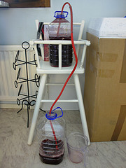 racking homemade wine